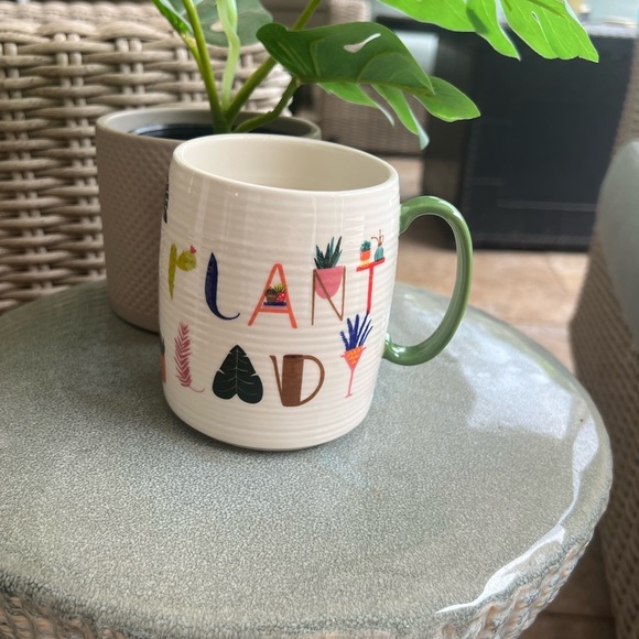 Anthropologie Plant Lady Mug Featuring Black Lamb Studio Ivory w/Plants 13.5 Oz - Picture 2 of 7